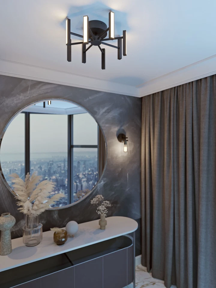 AFX IDRC16LAJUD Indra 16"W LED Lámpara de techo semi-enjuagada - Blanco Foto 4 de 4