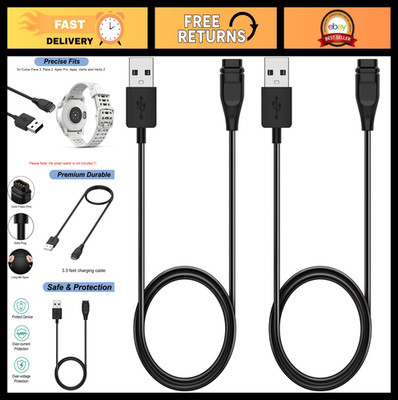 Replacement USB Charging Cable for Coros Pace 3/2, Apex, Vertix - 2-Pack, 3.3ft