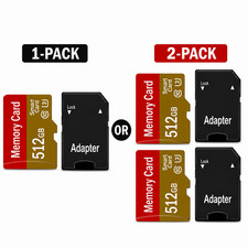 512GB Micro SDXC Memory Card U3 V30 UHS-I 150MB/s with SD Adapter