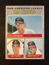 1970 TOPPS #68 A.L. E.R.A. LEADERS DICK BOSMAN EX *Hot Corner Vintage* C