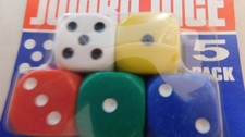 JUMBO DICE 1" NEW ON CARD