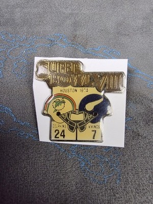 Starline 1974 Super Bowl VIII  Dolphins vs Vikings Lapel Pin A-1