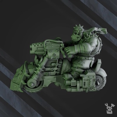 3d Printed Ork Biker Boyz by DakkaDakka Miniatures