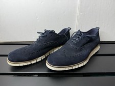 Cole Haan ZeroGrand Blue Lace-Up Oxford Wingtip Shoes FT C24527 E 17 Mens US 11M