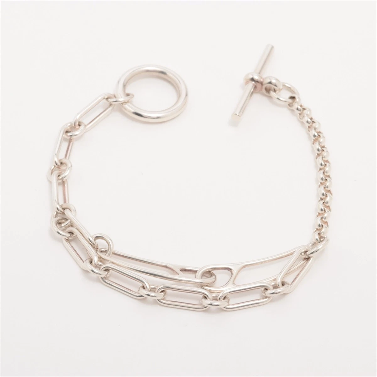 Bracciale Hermès Chaîne d'Ancre punks LG 925 argento 18 3 g