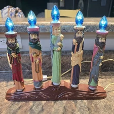 Vintage Eluceo In Motion Electrical 5 Light Nativity Candolier Nice Working Cond