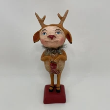 Debra Schoch Hop Hop Jingle Boo Bethany Lowe Reindeer Christmas 8" Paper Mache