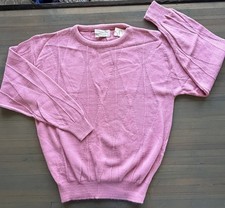 NWT Vtg Christian Dior Sweater Large Mauve Pink Textured Knit Orlon Acrylic 80s