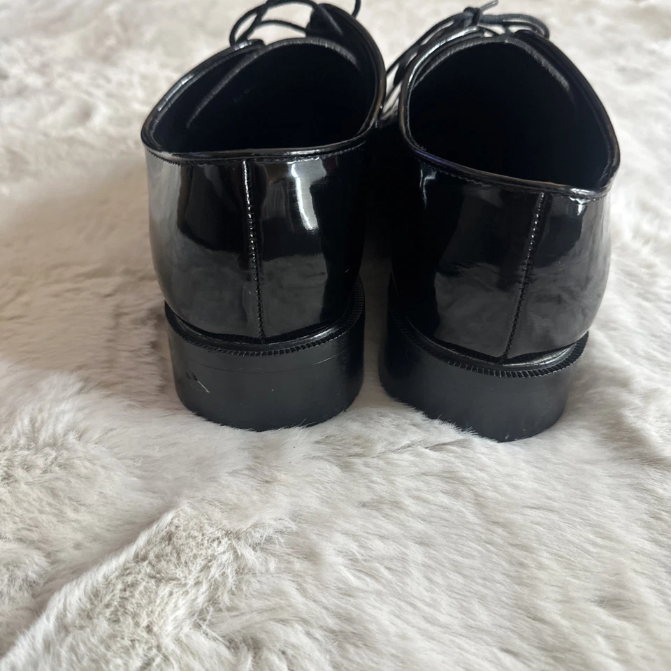 Zapatos de vestir negros sin cordones de charol de noche Perry Ellis para hombre talla 9M Foto 3 de 4