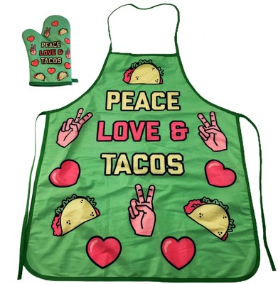 Peace Love Tacos Funny Graphic Novelty Kitchen Accessories