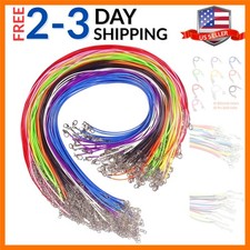 100 Pcs 18 Inches Waxed Cotton Necklace Cord for Jewelry Making Mix Color