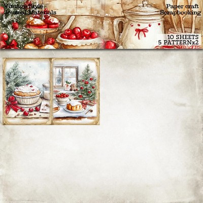 Winter Weihnachts Dessert Hintergrund Set Scrapbooking Grußkarte