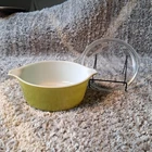 Pyrex Glass Casserole 1.5 Pint Verde Avocado Olive Green 472 Clear Lid 470-C VTG