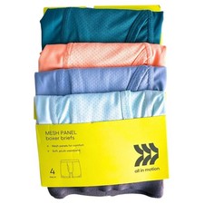 ALL IN MOTION Boys' 4pk Mesh Boxer Briefs - Green/Orange/Blue/Mint Med 8 NEW