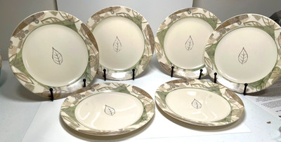 Corelle Impressions Textured Leaves Luncheon/Salad/Dessert Plates, SET of 6