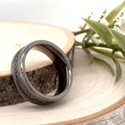 8mm Gray Tungsten Carbide Ring Black CZ Inlay beveled Edges Free Engraved Band — photo 4