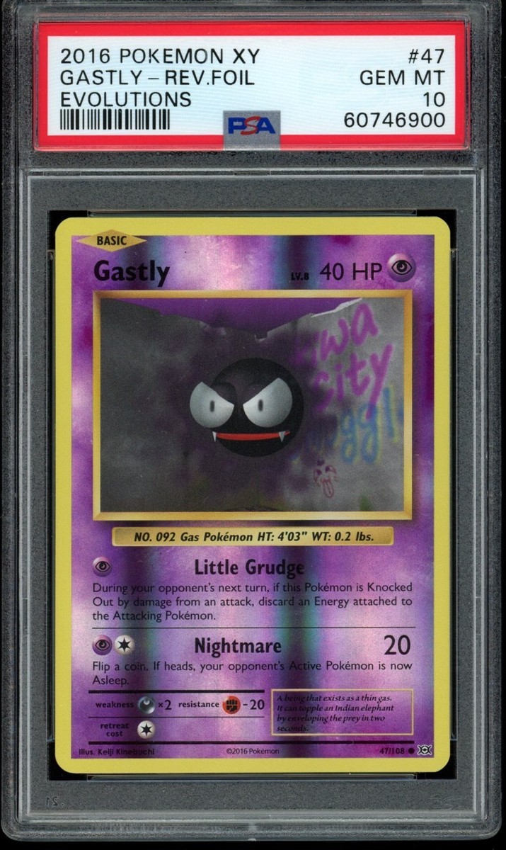 2016 gastly pokemon card XY GASTLY-REV.FOIL EVOLUTIONS [Fighting] x2 Retreat Cost Gastly 47/108 Common Evolutions Pokemon