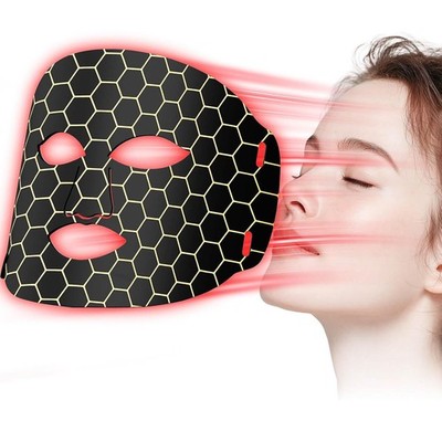 LED Gesichtsmaske 7 Farben Lichttherapie Anti-Aging Silikon Maske mit Timer