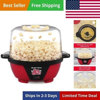 Stir Crazy Hot Oil Popcorn Popper, Popcorn Maker Machine with Large Serving B...