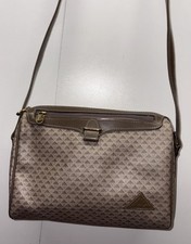 Vintage Liz Claiborne 1980s Coated Canvas Triangle Logo Crossbody Bag