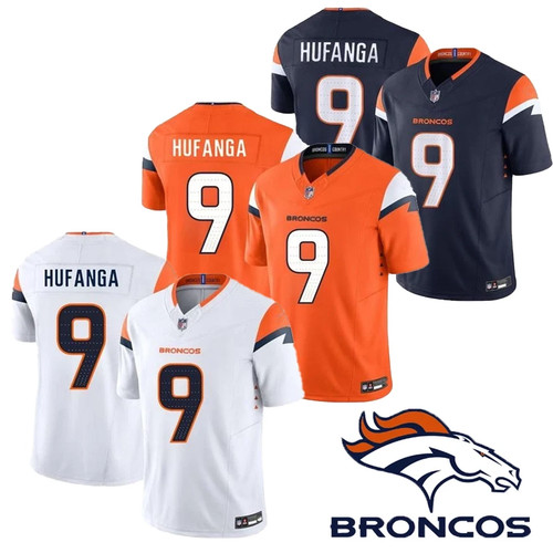 NWT Men's Broncos #9 Talanoa Hufanga All Stitched Limited Player Jersey S-3XL+-