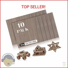 10 Pack Walnut Plywood Sheets 12x12x1/8 Inch, 3mm Plywood for Laser Cutting  En