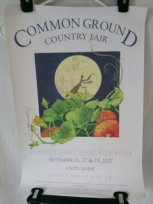 VINTAGE Common Ground Country Fair 23'' X 15.5'' Poster Grasshopper Christi Hadden
