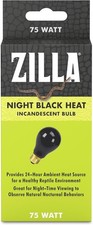 Night Black Incandescent Bulb 75W - Ideal for Healthy Nocturnal Reptile Habitat