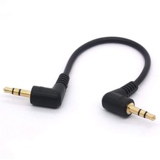 Short 3.5mm Right Angle Cable, Gold Plated 90 Degree 3.5 Male to Male Audio S...