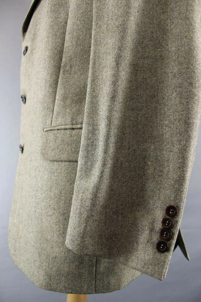 SUPERB PURE WOOL PIERRE CARDIN LIGHT BROWN TWEED JACKET 41 INCH - Image 4 of 4