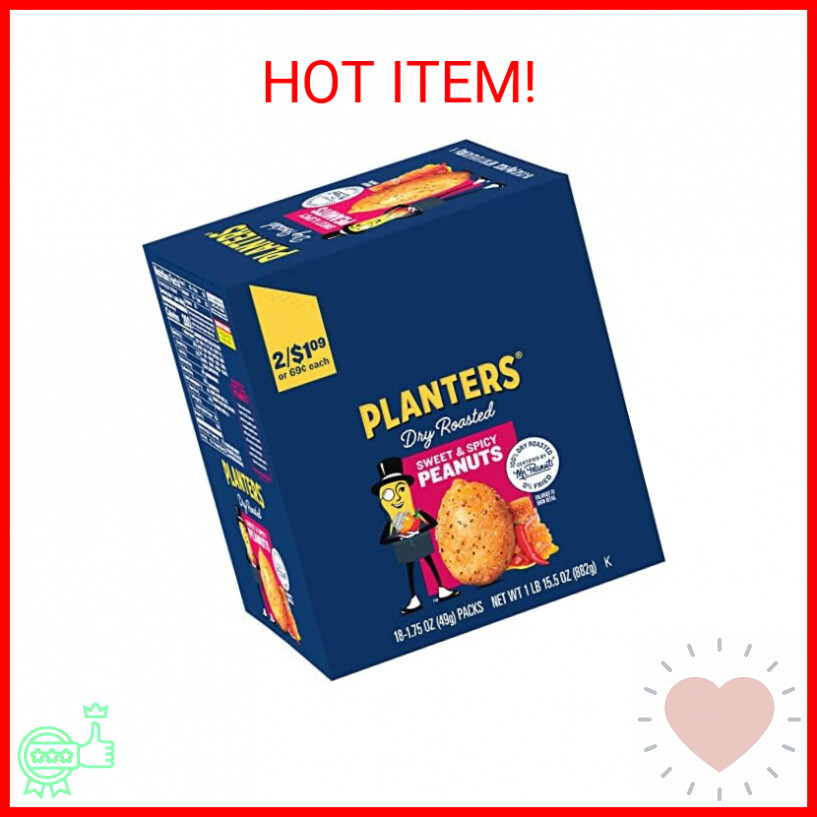Planters Sweet and Spicy Dry Roasted Peanuts, 1.75 oz. (18Pack) eBay
