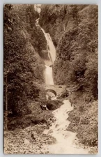 Columbia River Hwy Oregon RPPC Waukeena Falls Real Photo Postcard A46