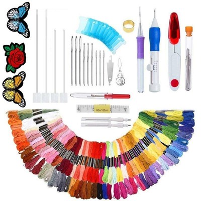 Download 136pcs Embroidery Needle Set Poke 100 Color Embroidery Kit DIY Material Package | eBay
