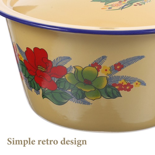 Vintage Email Cover Bowl Emaille-Eimer Mit Deckel Emaille-Waschbecken - Bild 6 von 12