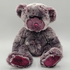 Russ Berrie Iris Teddy Bear Plush Purple Gray Stuffed Animal Toy 10" Seated
