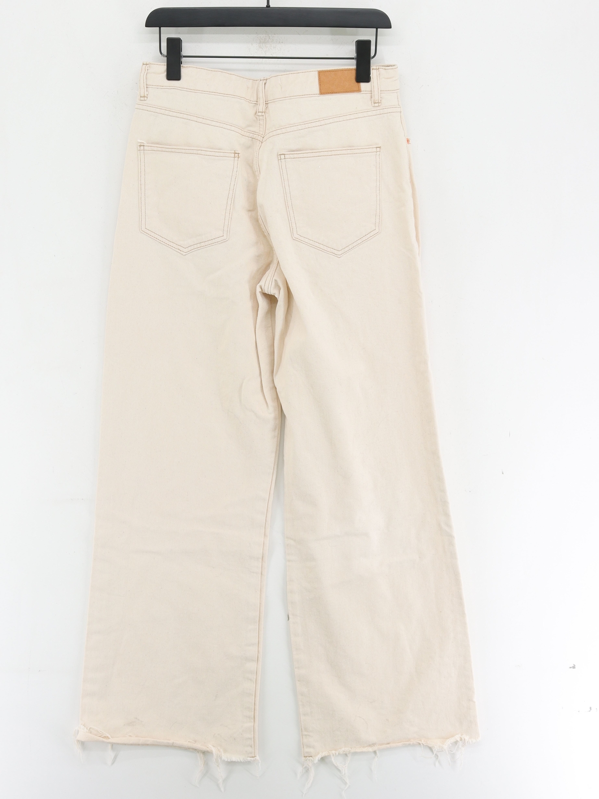 Stradivarius Women's Jeans UK 14 Cream 100 Cotton WideLeg eBay