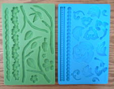 Lote de 2 moldes para decoración de pasteles Wilton fondant y pasta de goma: hojas de rosa*naturaleza