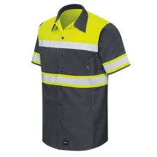 *NEW* REFLECTIVE Work Shirts - Short + Long Sleeve - Red Kap Used Uniform