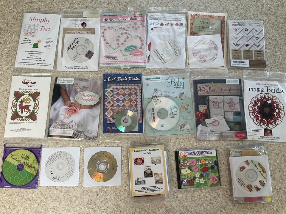 Machine Embroidery Collections 60 Machine Embroidery Design Collections on CD’s. For sewing and ...
