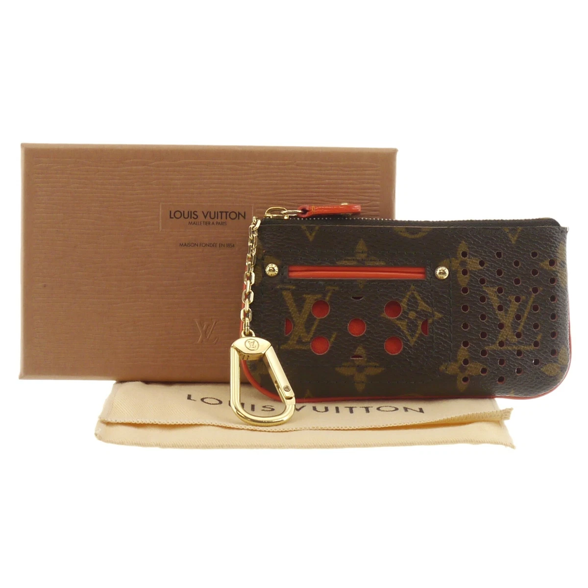 Louis Vuitton Pochette Cles Monogram Orange Black