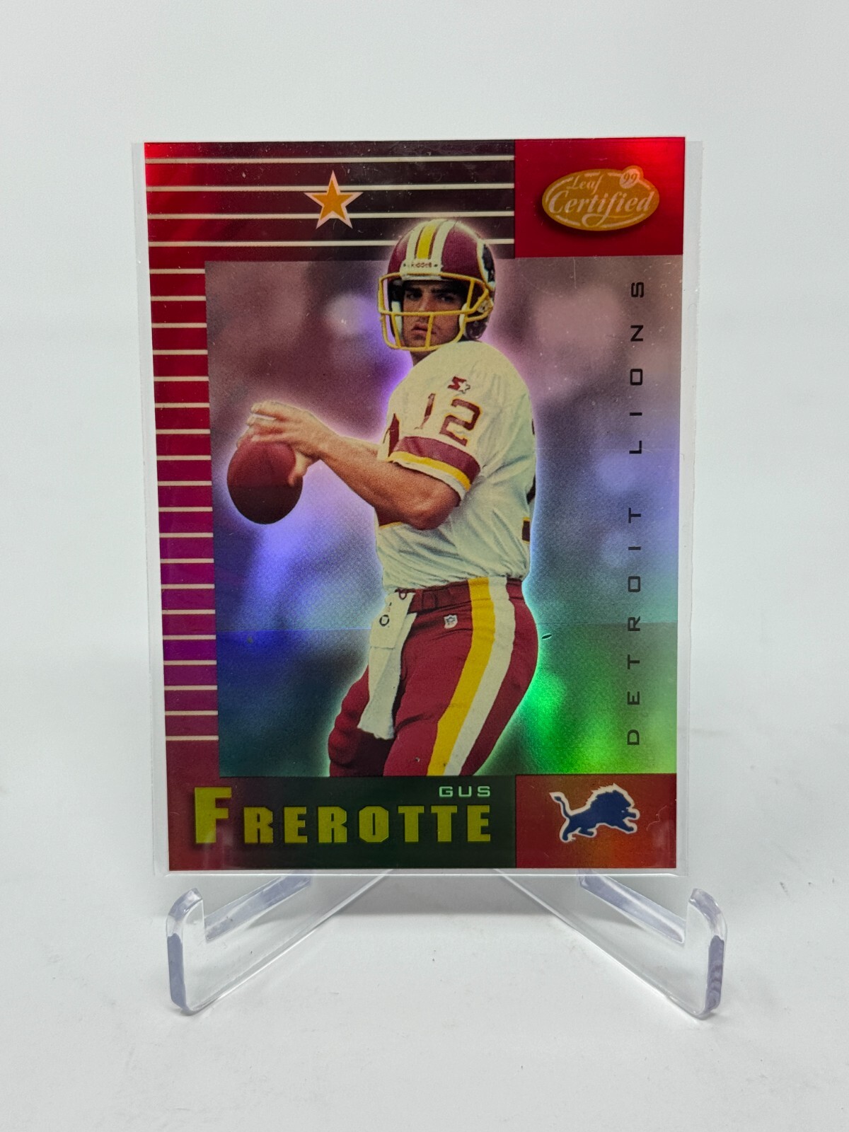 1999 Certified Football Gus Frerotte Mirror Red Refractor Card #36