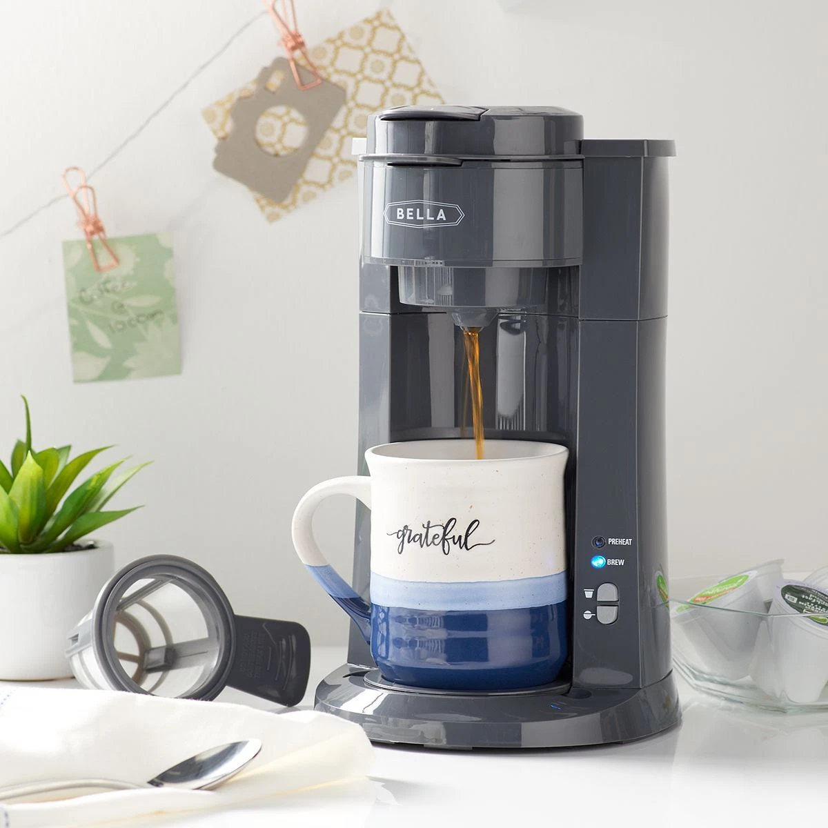 Bella Ultimate Elite Dual Brew Coffee Maker K Cup Reusable