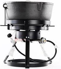 King Kooker 1740A 10 Gallon Cast Iron Jambalaya Cooker 60000 BTU Outdoor Pot Set