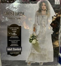    Ghost Bride Costume - 3 Piece Costume Gown, Veil,  Choker - Adult Standard