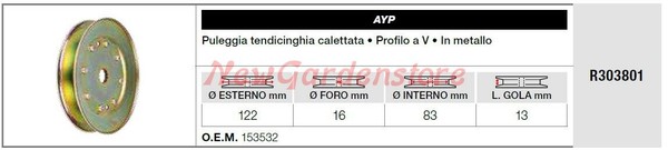 Flaschenzug Riemenspanner Eingegeben Ayp FüR AufsitzmäHer RasenmäHer R303801-image