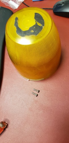 USED WHELEN REPLACEMENT AMBER DOME LENS FOR 1200D SERIES WITH SCREWS ...