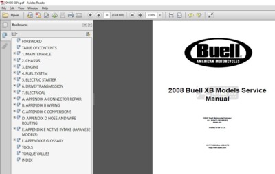 BUELL Service Manuals On USB Flash Drive  Firebolt,Lightning,Ulysses,Cyclone