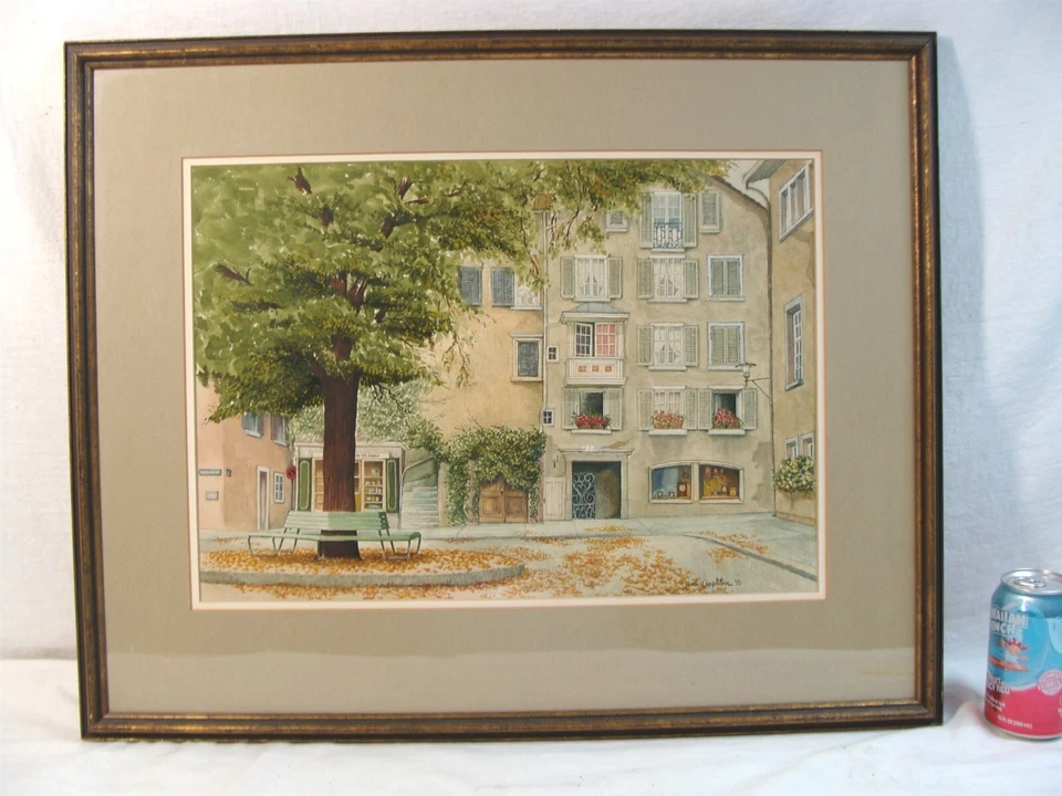 Paisaje urbano patio arquitectónico Jack Appleton 1970 con pintura Foto 2 de 4