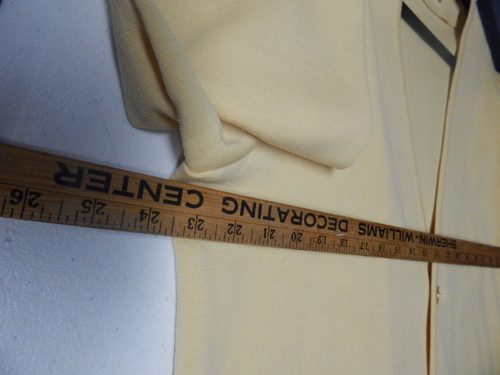 ST CROIX KNITS Wool Yellow Cardigan Sweater Gold Buttons XL REPAIRED - Picture 7 of 9