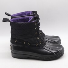 Sperry Top Sider Waterproof Women’s 6 Duck Rubber Rain Boot Warm Purple Lining